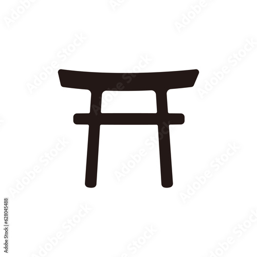 Shinto shrine icon.Flat silhouette version.