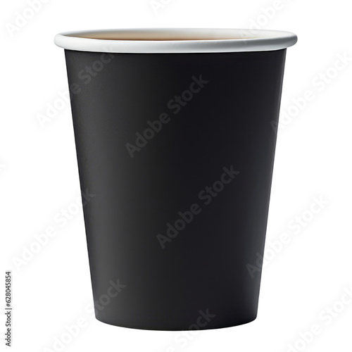 black paper cup isolated on transparent background cutout © Papugrat