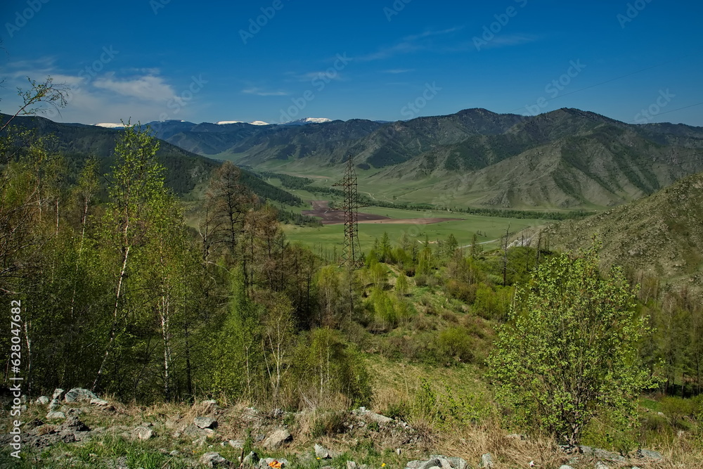 View from the Chike-Taman pass on the Chuysky tract.