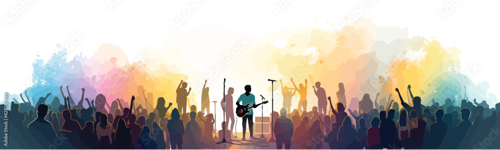 Concert vector simple 3d smooth cut and paste white isolated illustration Concert vector simple 3d smooth cut and paste white isolated illustration