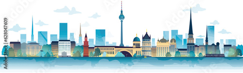 Berlin vector simple 3d smooth cut and paste white isolated illustration