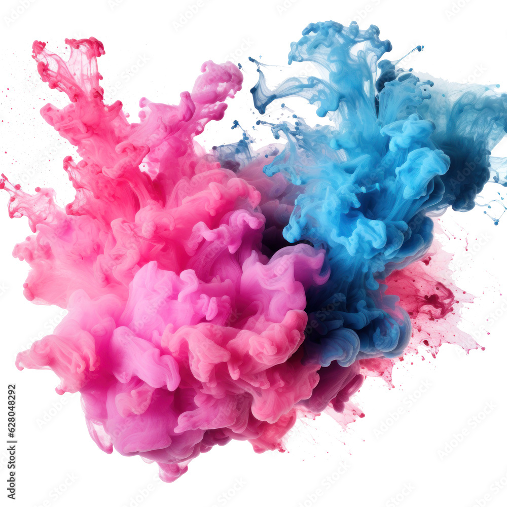 Blue pink watercolor stain isolated Blue pink watercolor stain isolated