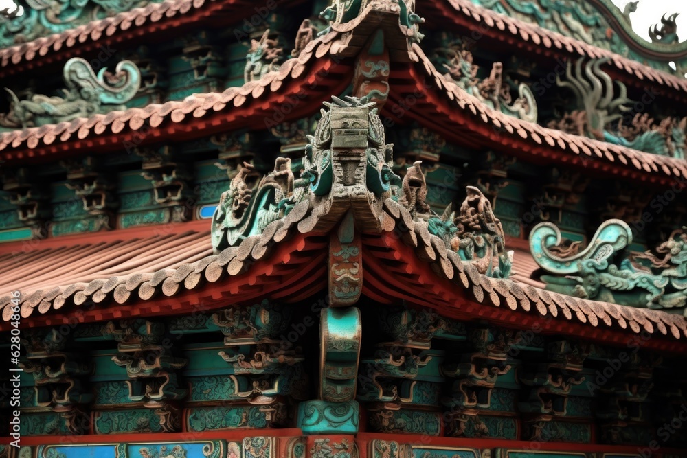 traditional chinese temple roof details