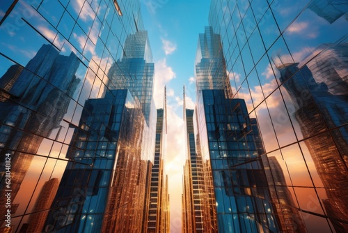 glass skyscrapers with futuristic architectural design