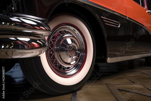restored classic car wheel and tire detail © Natalia