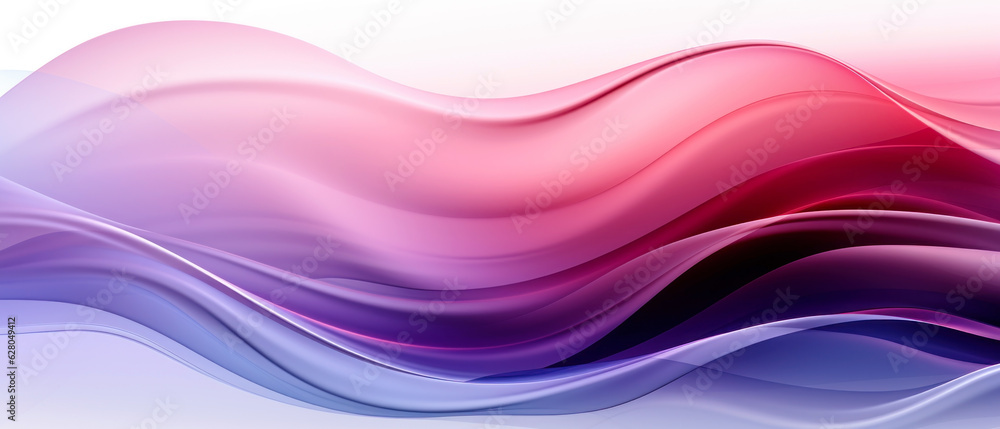 Abstract background with translucent neon colored waves on white background. 21 to 9 aspect ratio. Generative AI Abstract background with translucent neon colored waves on white background. 21 to 9 aspect ratio. Generative AI