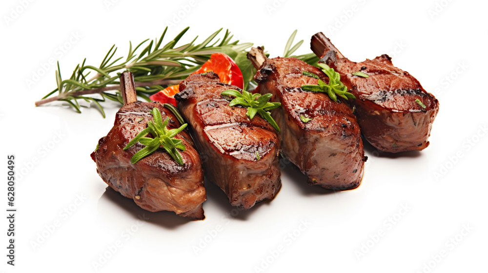 grilled steak with vegetables. Generative Ai. grilled steak with vegetables. Generative Ai.