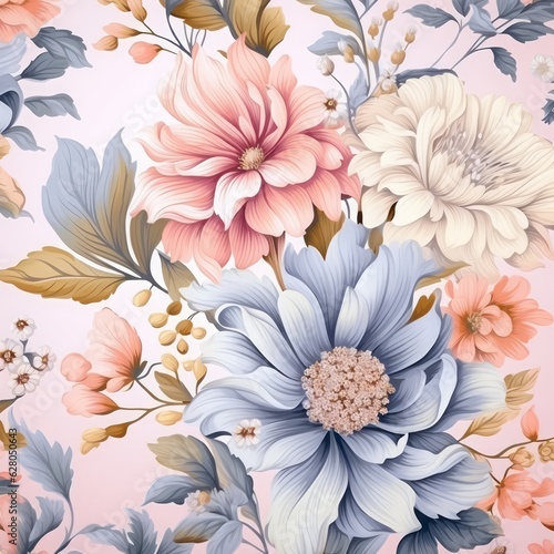 seamless pattern with flowers photo