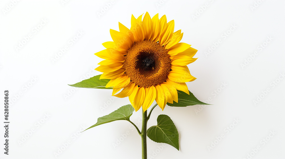 sunflower isolated on white. Generative Ai. sunflower isolated on white. Generative Ai.