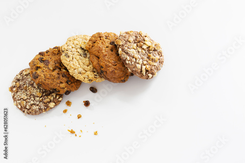 homemade cookies on white background