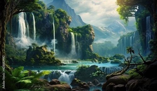 Natural waterfall background
