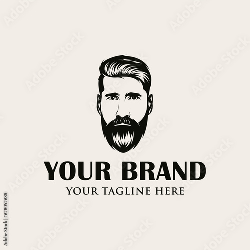 Awesome bearded man logo