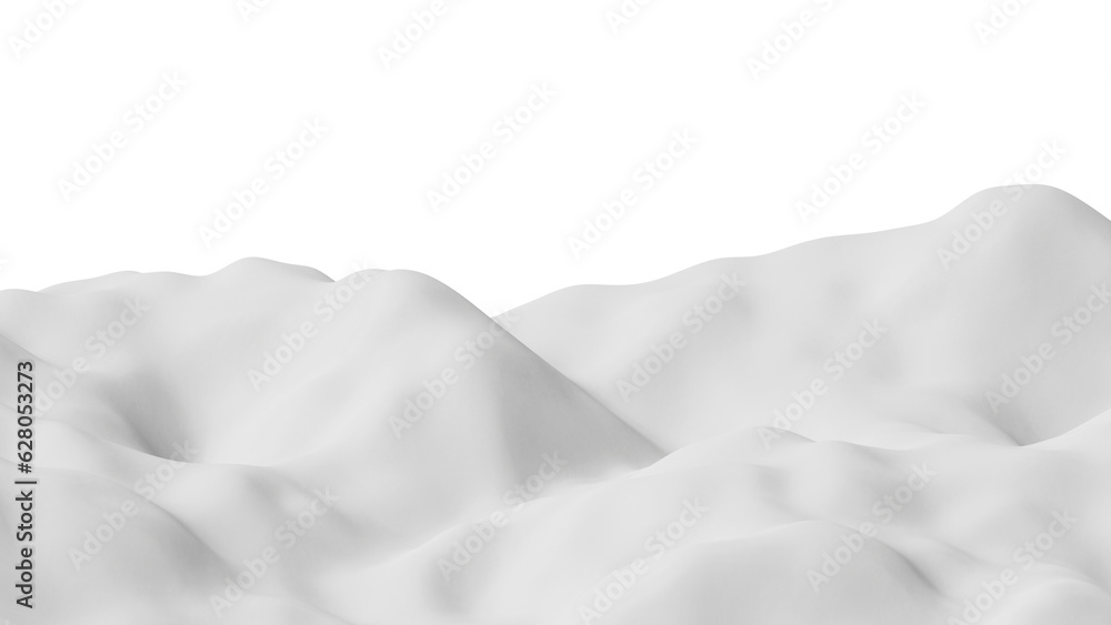 Realistic snow scene in 3d rendering for landscape concept Realistic snow scene in 3d rendering for landscape concept
