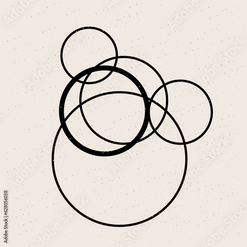 Round Circle Geometric Graphic Label Logo Icon Minimalist Monochrome Round Symbol Poster Print Element Template Design