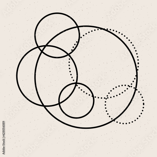 Round Circle Geometric Graphic Label Logo Icon Minimalist Monochrome Round Symbol Poster Print Element Template Design