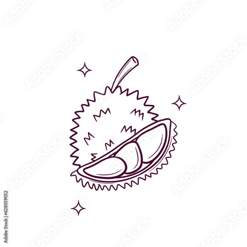 Hand Drawn Durian. Doodle Vector Sketch Illustration