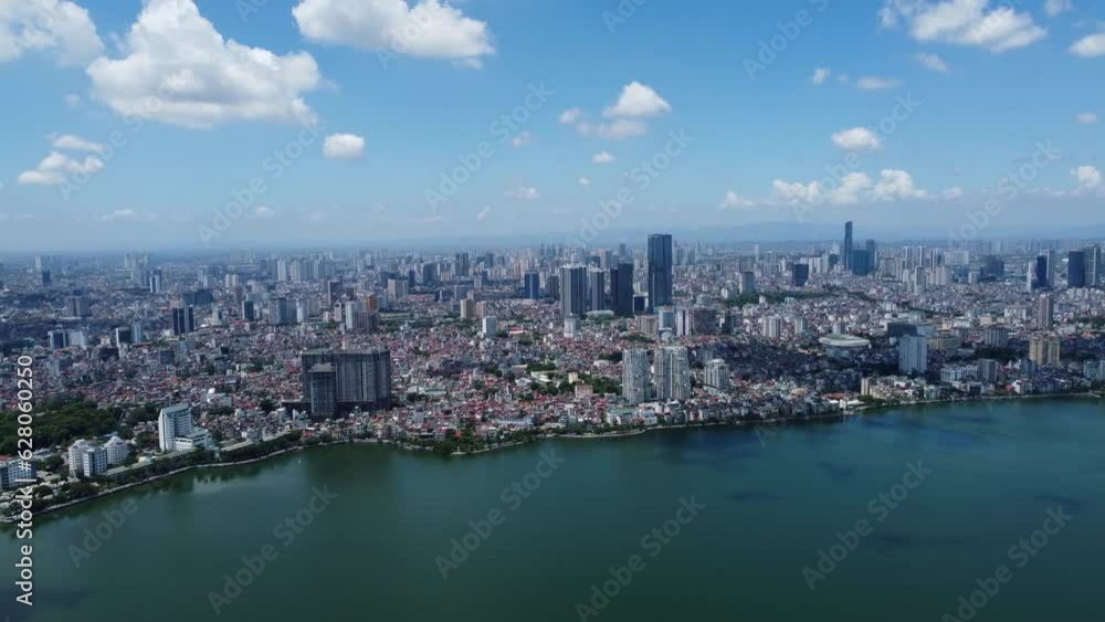 Aerial view of Hanoi, capital of Vietnam. The West Lake, also known as Ho Tay lake, is seen in the bottom. Aerial view of Hanoi, capital of Vietnam. The West Lake, also known as Ho Tay lake, is seen in the bottom.