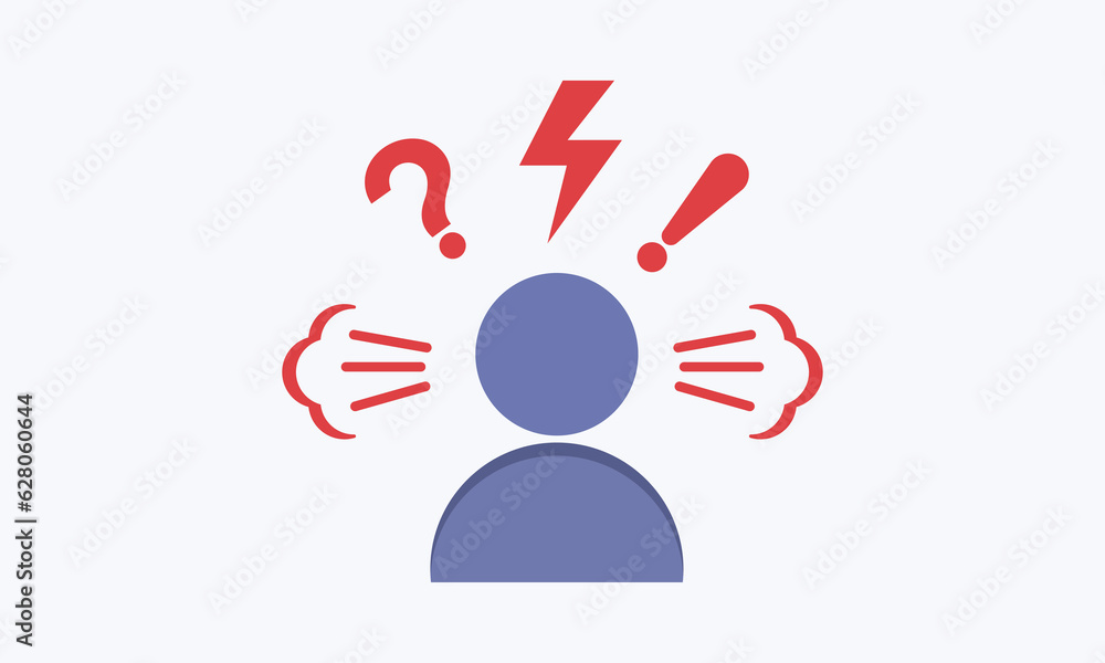 Fototapeta premium Negative thinking icons, angry and bad mood customer, customer negative behavior.on white background.Vector Design Illustration.