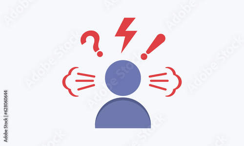 Negative thinking icons, angry and bad mood customer, customer negative behavior.on white background.Vector Design Illustration.