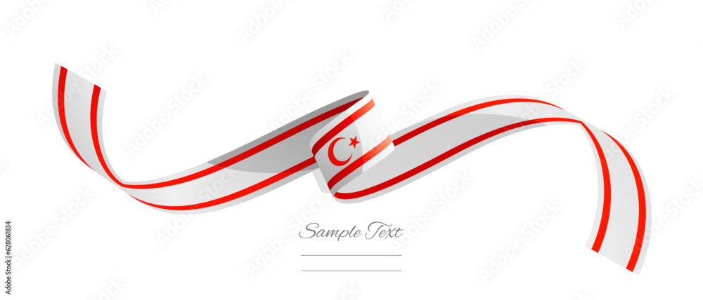 Εκτύπωση καμβά Turkish Cypriot flag ribbon vector illustration