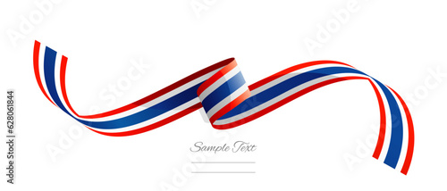 Thai flag ribbon vector illustration. Thailand flag ribbon on abstract isolated on white color background