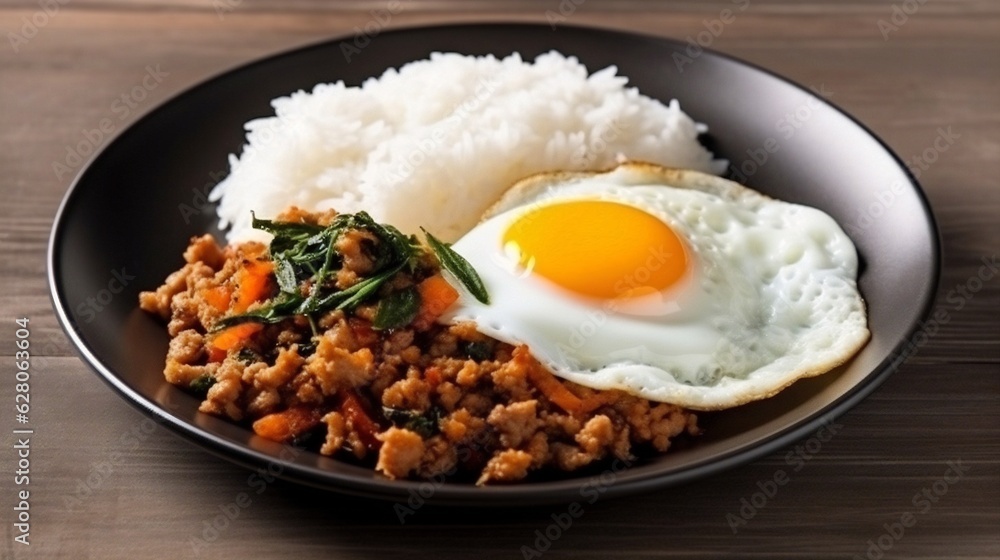 Generative AI : Flavorful Thai Basil Stir-Fry: Aromatic Asian Delight with Minced Turkey and Fresh Herbs, Exotic and Easy Homemade Cuisine Generative AI : Flavorful Thai Basil Stir-Fry: Aromatic Asian Delight with Minced Turkey and Fresh Herbs, Exotic and Easy Homemade Cuisine