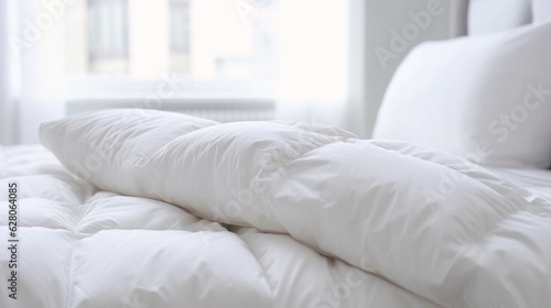 Generative AI : Cozy Comfort: Simple Illustration of a Comforter on White Background