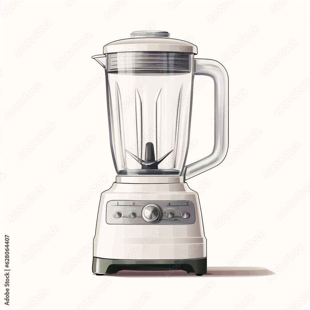 Generative AI : Effortless Blending: A Minimalist Blender Illustration on White Generative AI : Effortless Blending: A Minimalist Blender Illustration on White