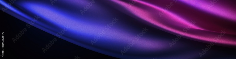 Black blue violet purple maroon red magenta silk satin. Color gradient. Abstract background. Drapery, curtain. Folds. Shiny fabric. Glow glitter neon electric light metallic. Line stripe.Generative AI