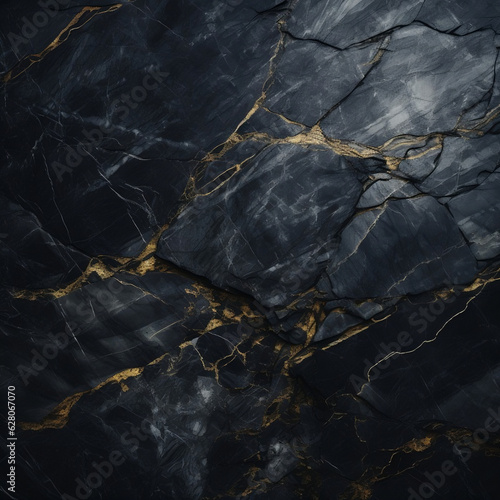 Black Marble rock stone texture background, created with Generative AI Technology.