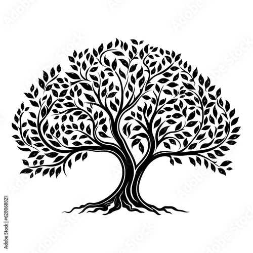 Tree of life, tree vector logo this beautiful tree is a symbol of life, beauty, growth, strength, and good health, vector illustration.