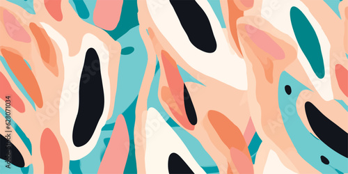 Hand drawn trendy pastel abstract pattern. Creative collage contemporary seamless pattern. Fashionable template for design