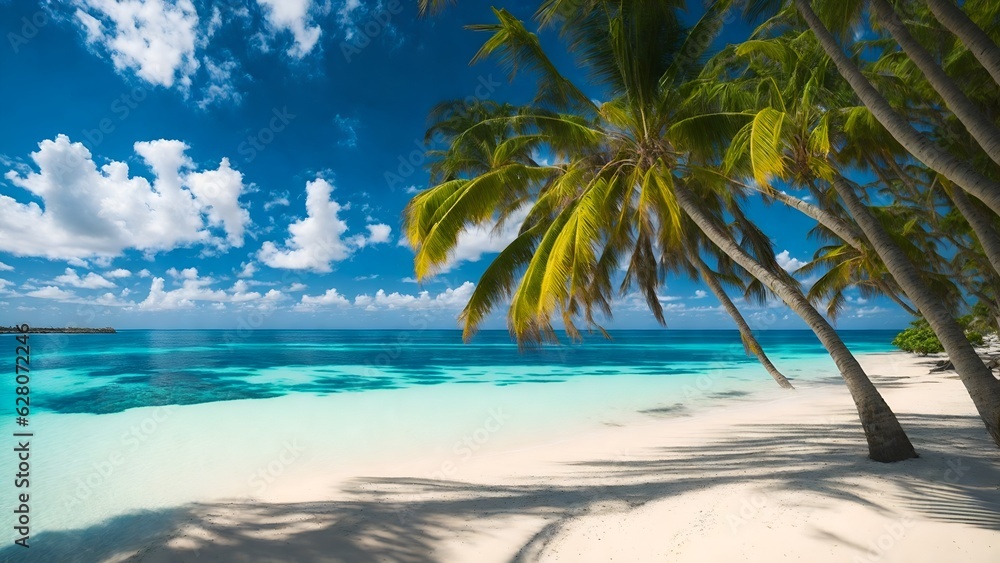 Transport yourself to a serene paradise in the Maldives with a breathtaking photograph ai generative