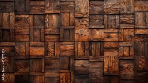 Wooden oriental background with Arabic patterns. Generative AI