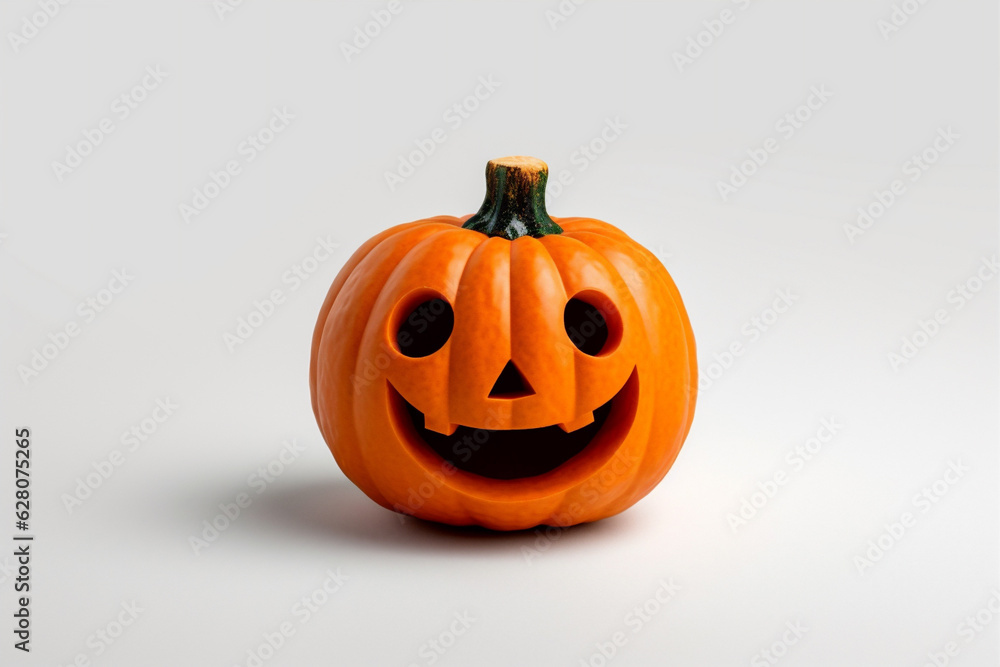 Fototapeta premium decoration isolated squash halloween orange face pumpkin lantern background holiday smile. Generative AI.