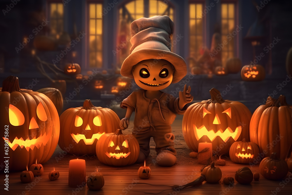Fototapeta premium background wallpaper pumpkin halloween theme