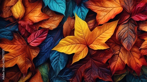 Multicolored autumn leaves,...
