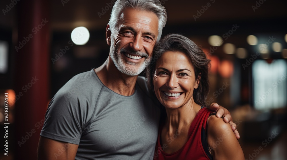 portrait of a couple in the park. couple of senir, middle age, healthy man and woman. portrait of a couple in the park. couple of senir, middle age, healthy man and woman.