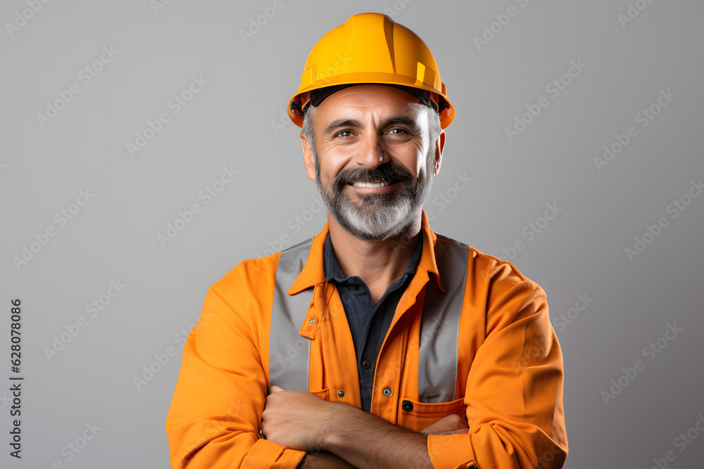 worker with helmet isolated in studio ai generated art worker with helmet isolated in studio ai generated art