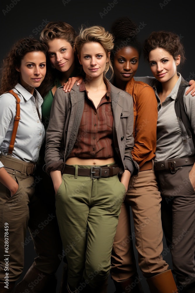 Diverse group of female friends having fun, generative ai Diverse group of female friends having fun, generative ai