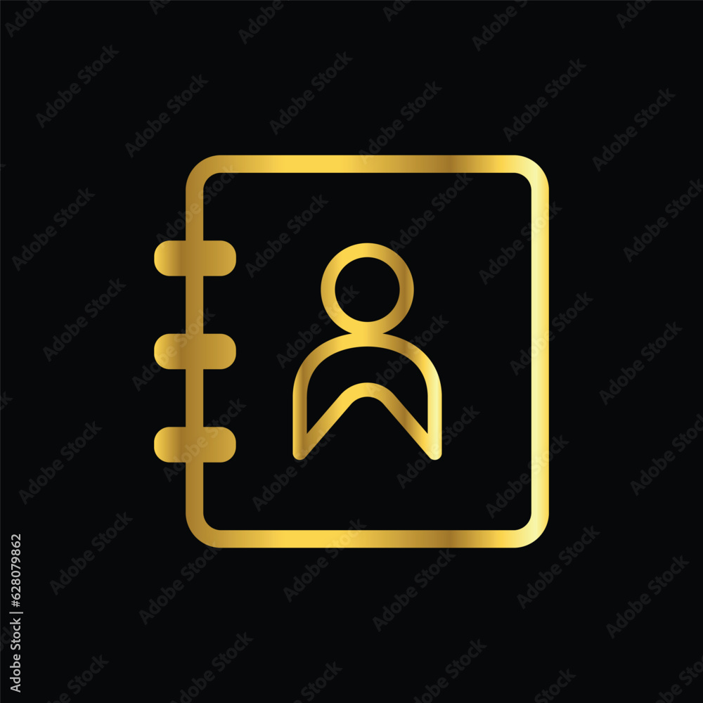 address book icon, vector, template, logo, trendy, collection, flat, design, gold address book icon, vector, template, logo, trendy, collection, flat, design, gold