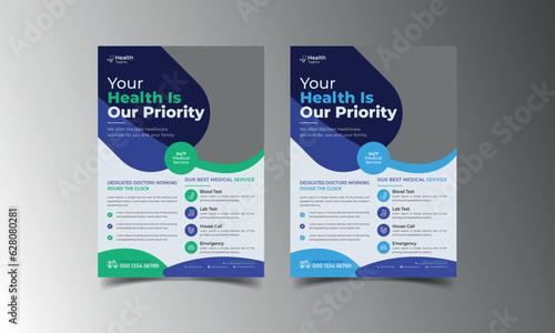 Corporate Business Flyer poster pamphlet brochure cover design layout background, two colors scheme, vector template in A4 size - Vecto