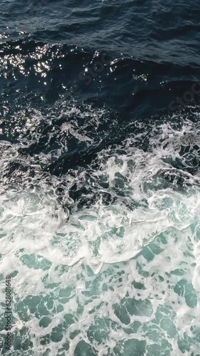 Wallpaper Mural The wake from a ferry boat, waves, foam, blue water and ripples on the ocean. Torontodigital.ca