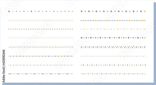 イラスト素材：ライン素材のあしらい　手書きのシンプルでかわいい罫線. simple hand draw borders