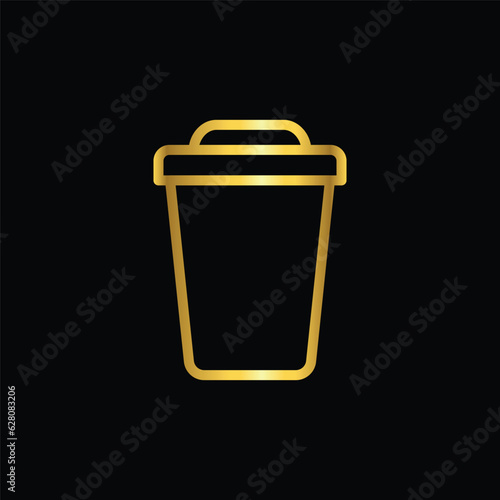 coffee cup icon, vector, template, logo, trendy, collection, flat, design, gold