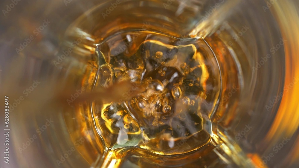 Pouring Tea into Glass Top View Slow Motion Pouring Tea into Glass Top View Slow Motion
