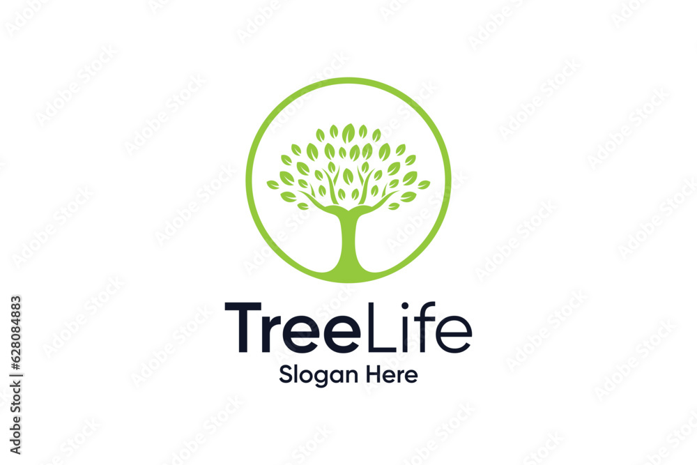 Natural tree logo branch design