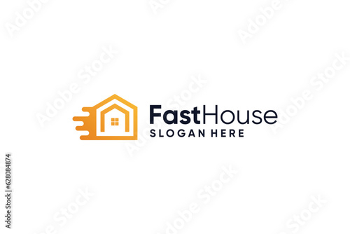 Fast house logo design graphic