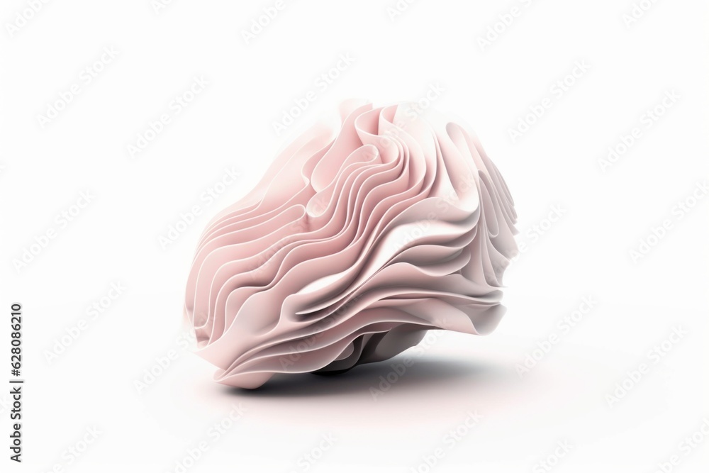 Obraz premium Illustration of a white object with a wavy design created by generative AI