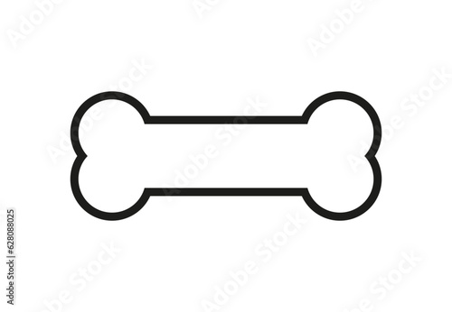 Dog bone outline icon. Vector illustration photo